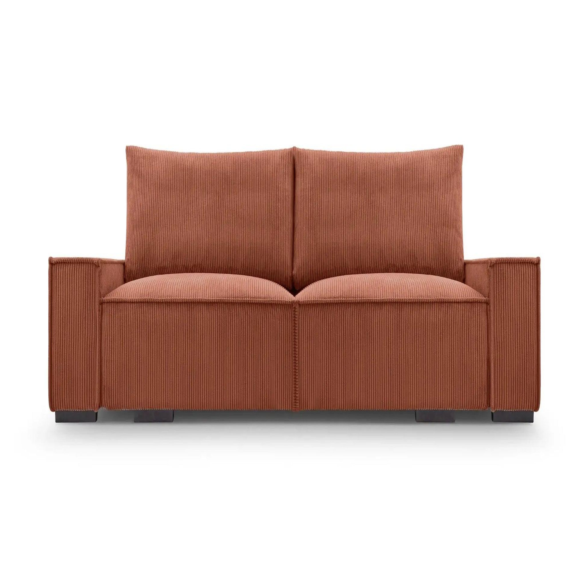 CASANOVA PARIS Clary - canapé droit convertible velours côtelé. Coloris disponibles : Orange, Bleu, Vert, Gris, Beige