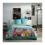 Voir la diapositive 1 : Today Parure de lit - TODAY - JAVA - 2 personnes - 240x220 cm - Coton - Imprimé Tokyo - Bleu