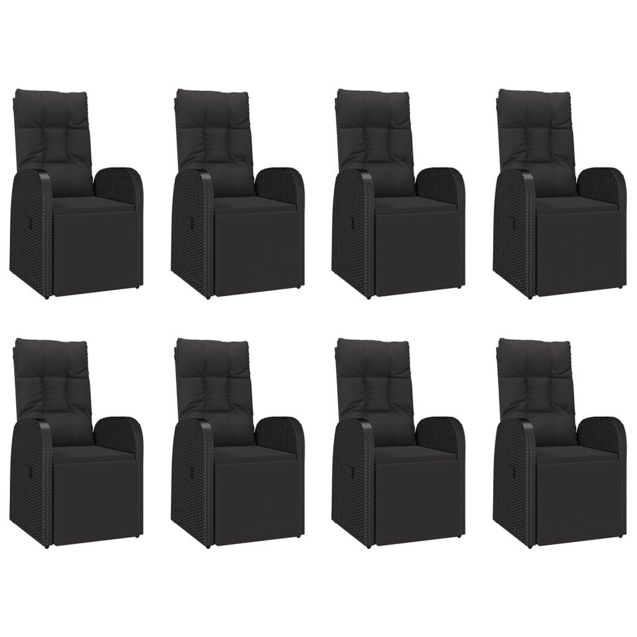 Voir la diapositive 4 : VIDAXL Ensemble a manger de jardin 9 pcs noir poly rotin et acacia