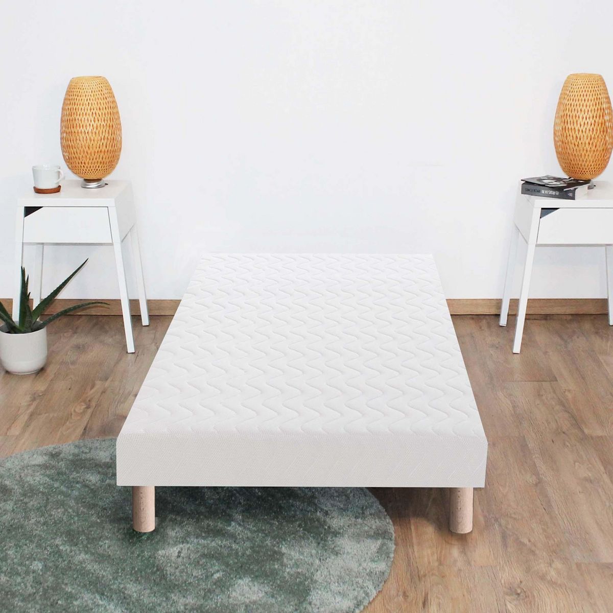 IDLITERIE Sommier à lattes blanc