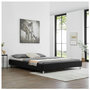 Voir la diapositive 2 : IDIMEX Lit futon double NIZZA, 180 x 200 cm, avec sommier, revêtement en tissu noir