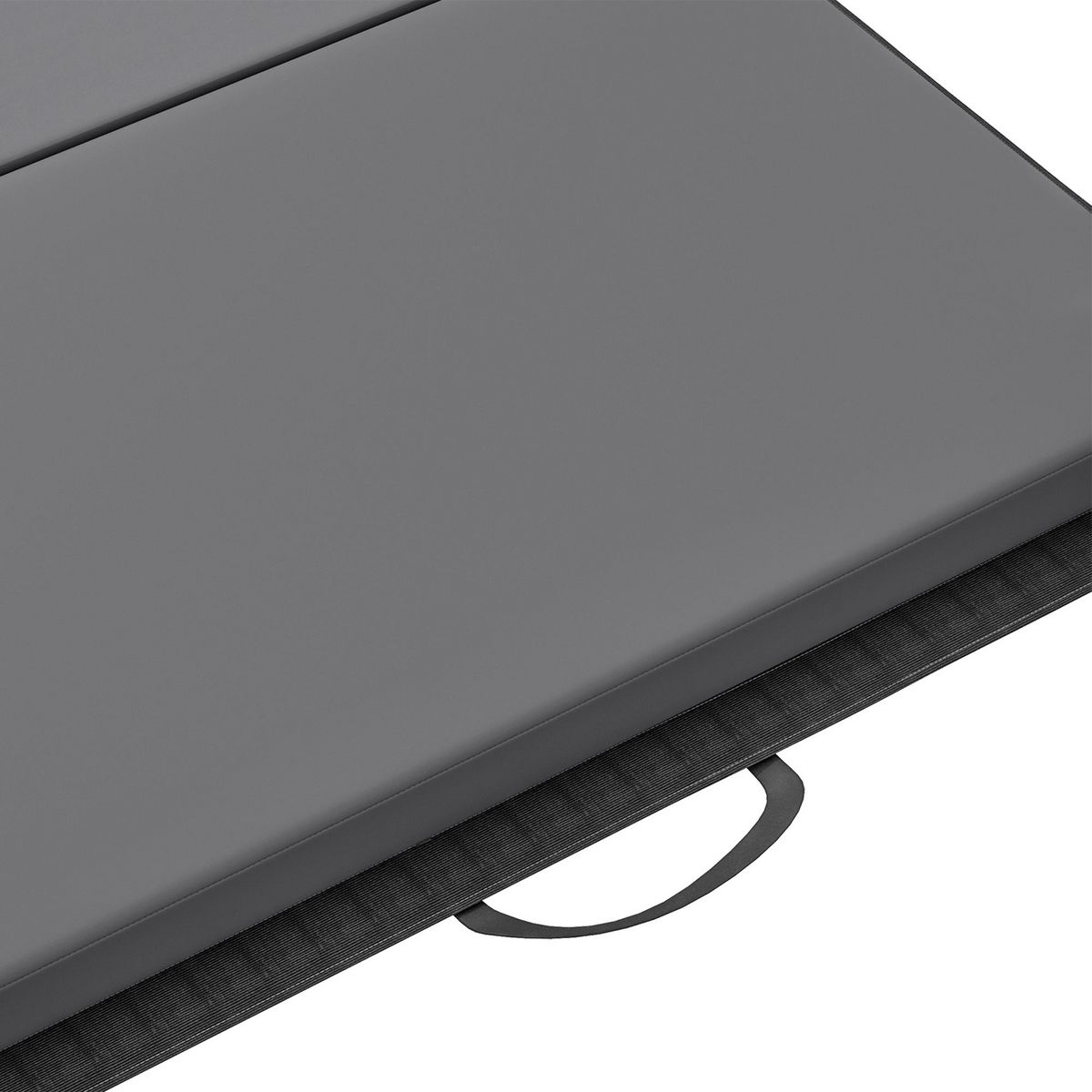 HOMCOM Tapis de gym yoga fitness pliable - poignée - revêtement synthétique - gris