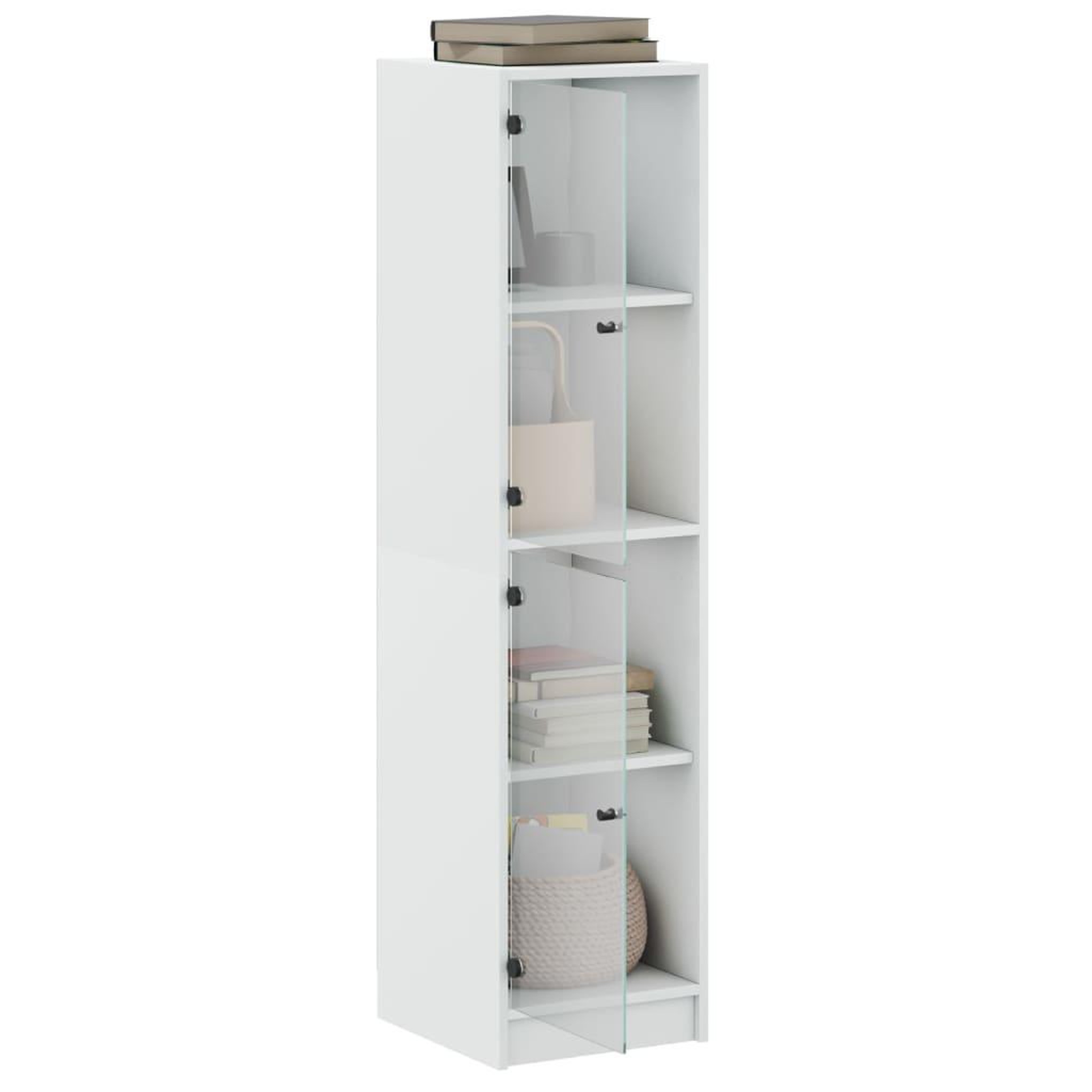 Voir la diapositive 5 : VIDAXL Buffet avec portes en verre blanc 35x37x142 cm
