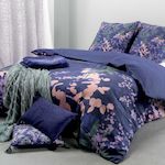 Les Ateliers du Linge Parure housse de couette 100% coton 47fils paola. Coloris disponibles : Bleu