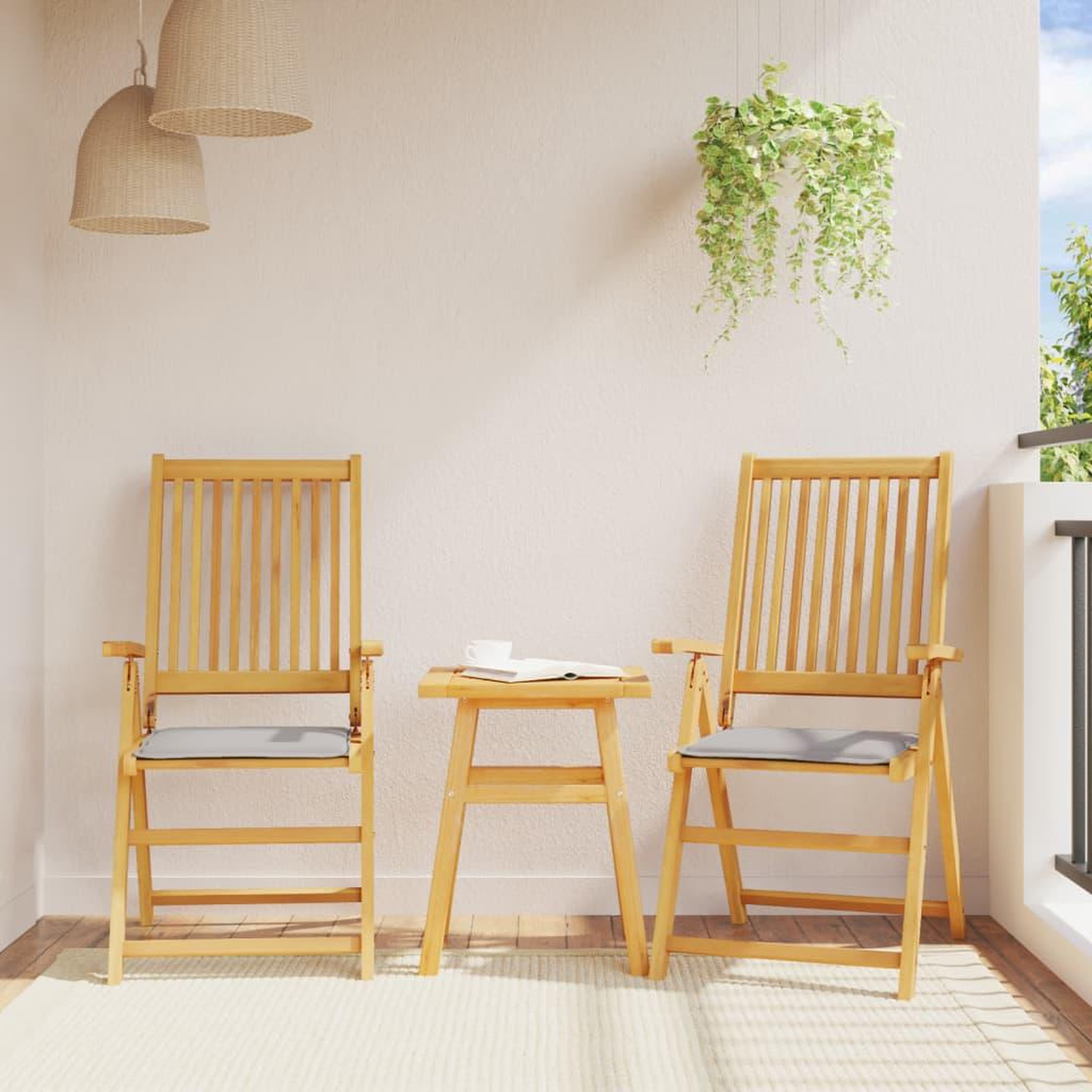 Voir la diapositive 3 : VIDAXL Coussins de siege de jardin lot de 4 gris clair 45x45x2cm carre