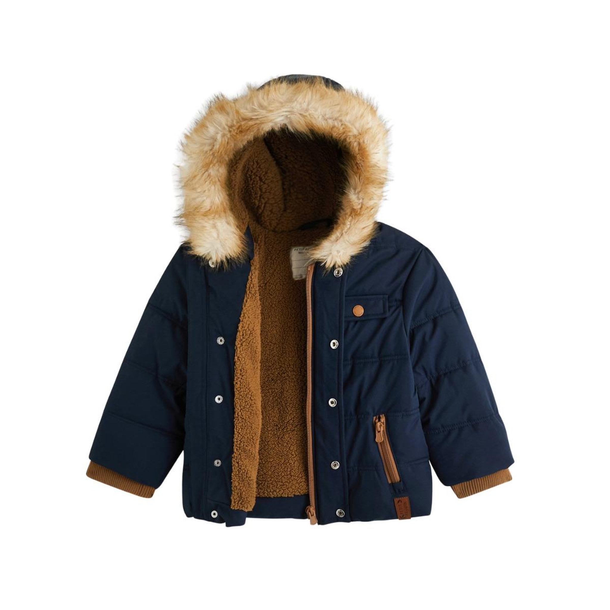 Voir la diapositive 3 : PETIT BEGUIN Doudoune enfant imperméable doublée sherpa avec capuche Louis