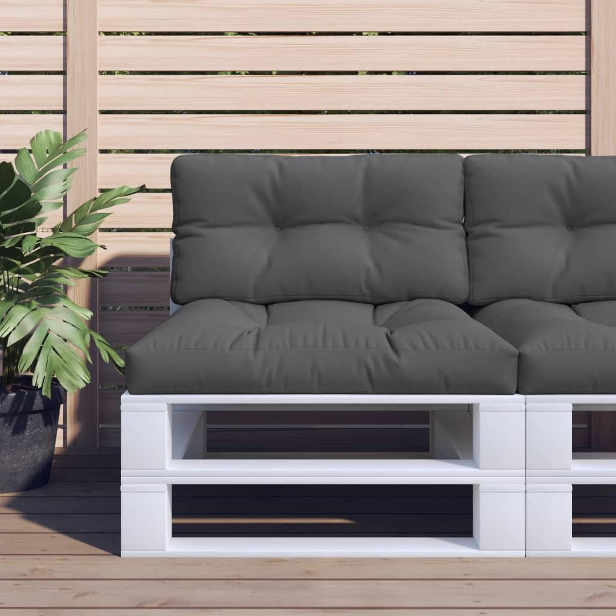 VIDAXL Coussins de palette lot de 2 anthracite tissu