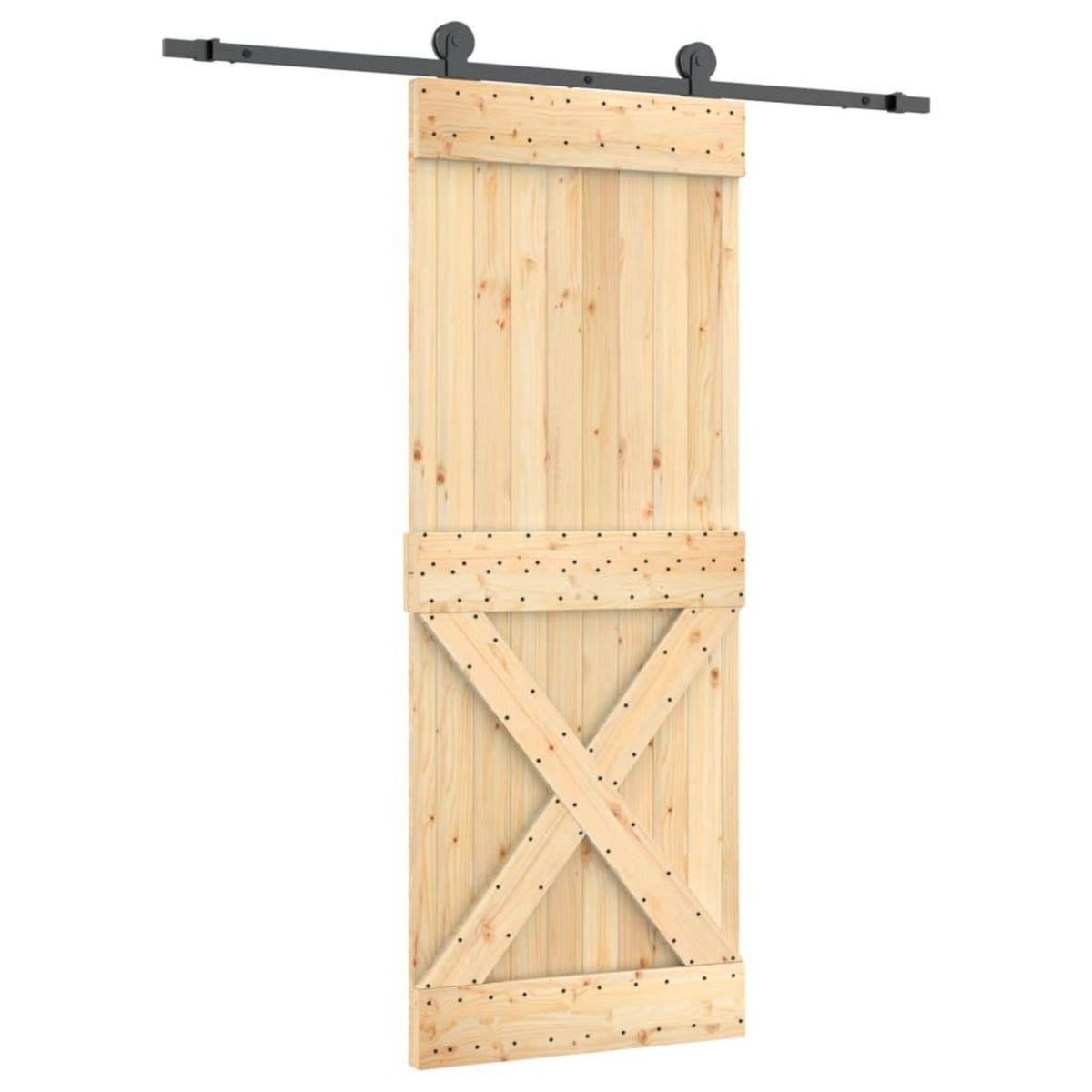 VIDAXL Porte coulissante et kit de quincaillerie 80x210 cm pin massif