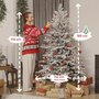 Voir la diapositive 3 : HOMCOM Sapin de Noël artificiel enneigé H.180cm 1815 branches grand réalisme support métal pliable vert blanc