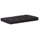 VIDAXL Coussin de plancher de palette Coton 120x80x10 cm Noir