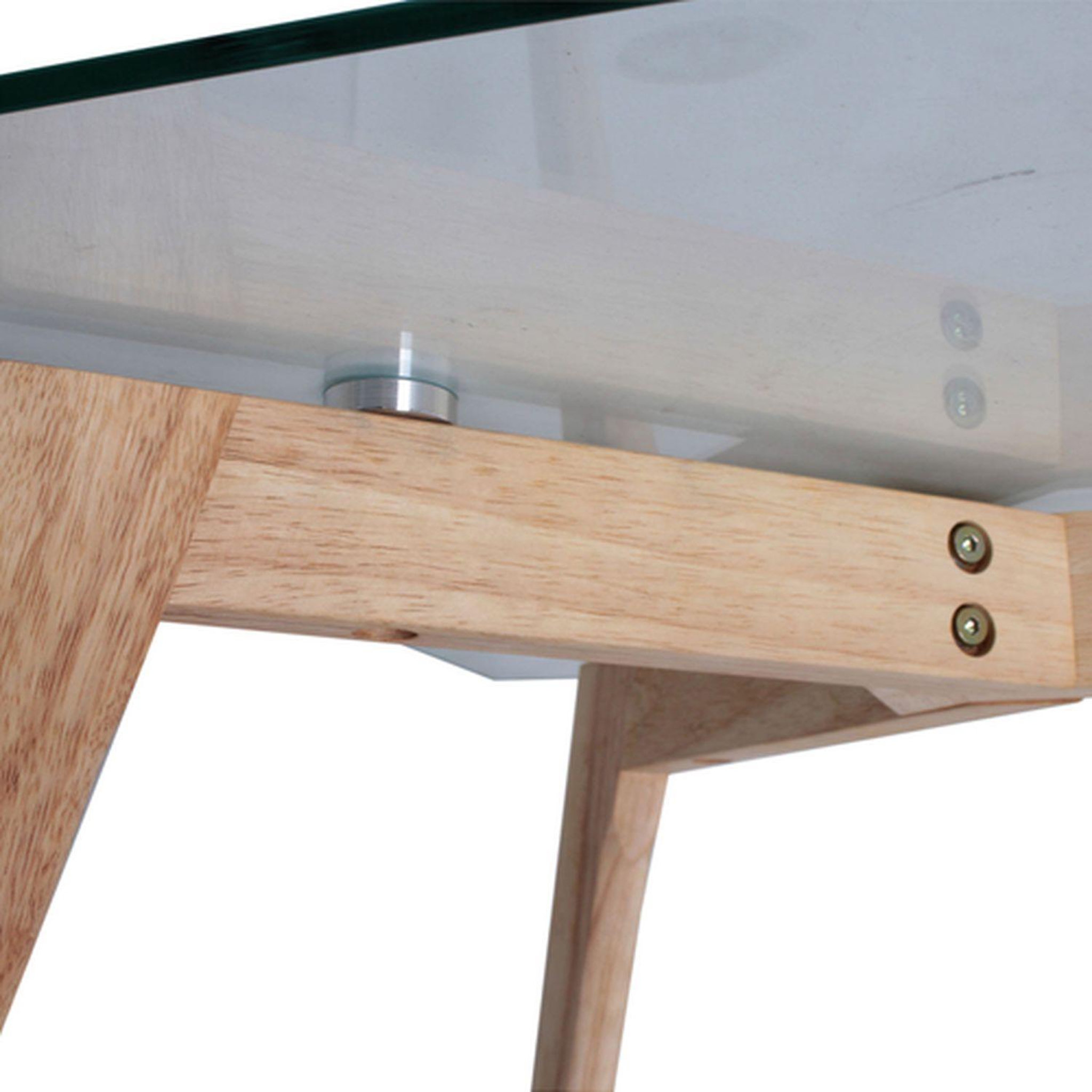 Voir la diapositive 3 : The Home Deco Factory Table basse rectangulaire design bois et verre alexia - l. 110 x h. 45 cm - beige