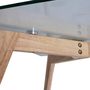 Voir la diapositive 3 : The Home Deco Factory Table basse rectangulaire design bois et verre Alexia - L. 110 x H. 45 cm - Beige