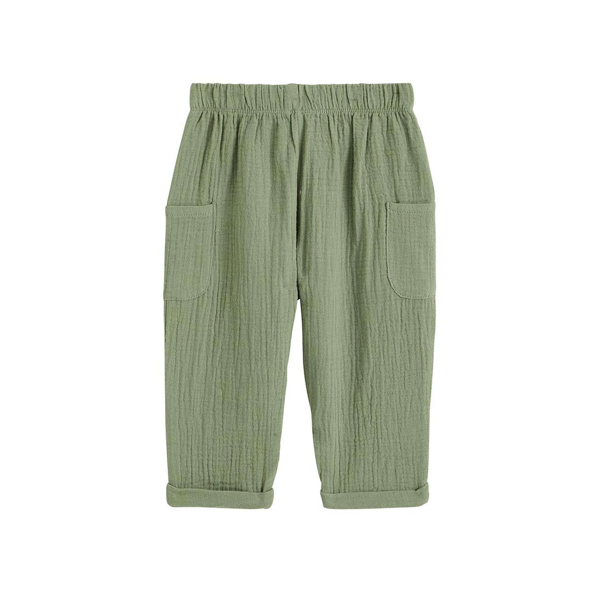 Voir la diapositive 2 : Petit Béguin Pantalon enfant en gaze de coton gabin
