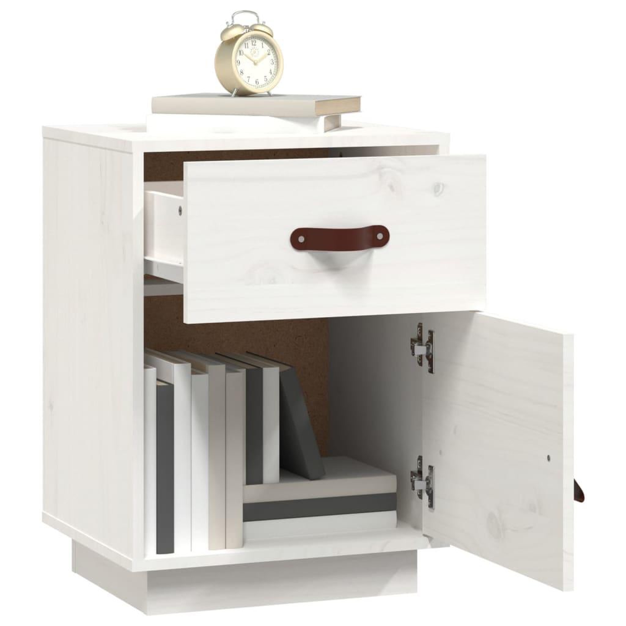 Voir la diapositive 4 : VIDAXL Tables de chevet 2 pcs Blanc 40x34x55 cm Bois de pin massif