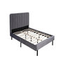 Voir la diapositive 1 : CONCEPT USINE Lit 160x200 cm en velours gris OXFORD