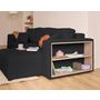 Voir la diapositive 3 : BEST MOBILIER Topaze - canapé d'angle réversible 4 places - convertible avec coffre, tablette et poufs - en velours côtelé