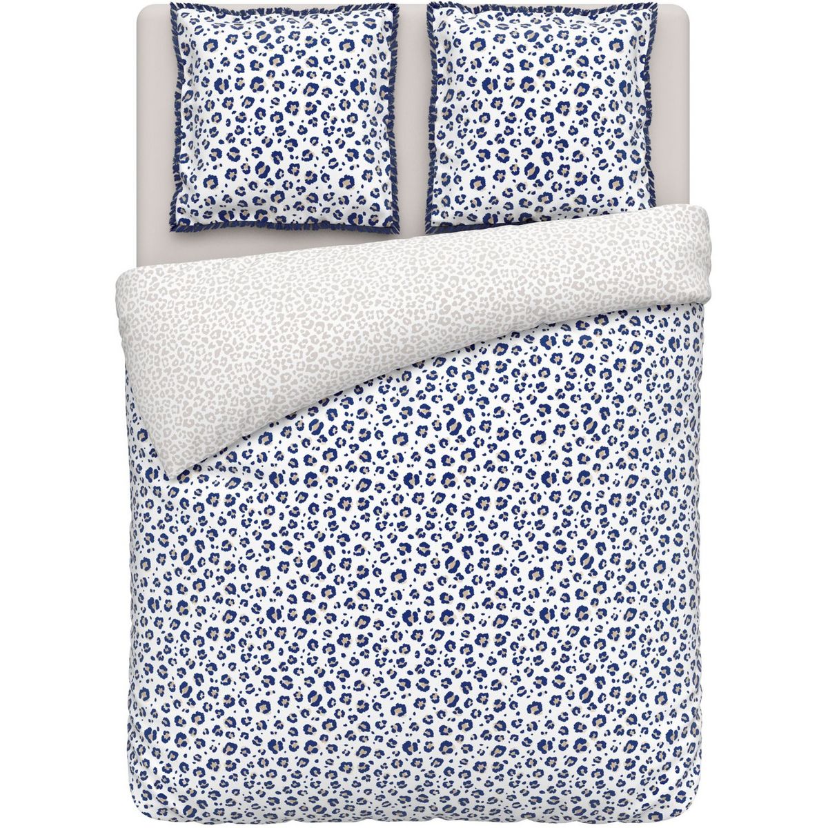 ACTUEL Parure housse de couette fantaisie en coton motif peau de léopard FUNKY