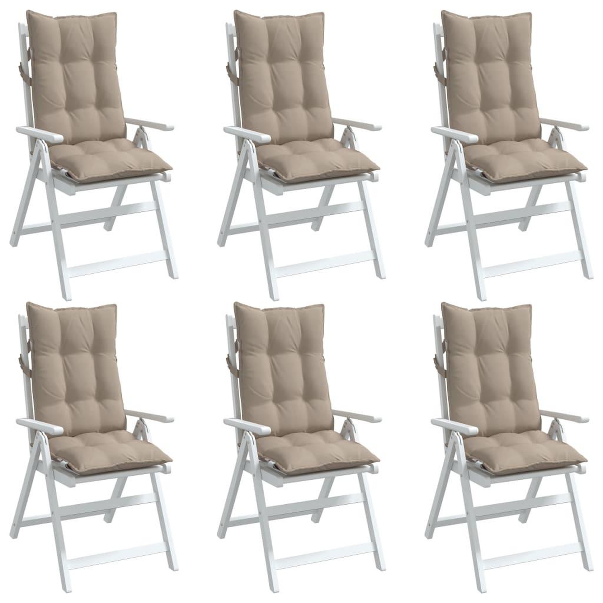 Voir la diapositive 4 : VIDAXL Coussins de chaise a dossier haut lot de 6 taupe tissu oxford