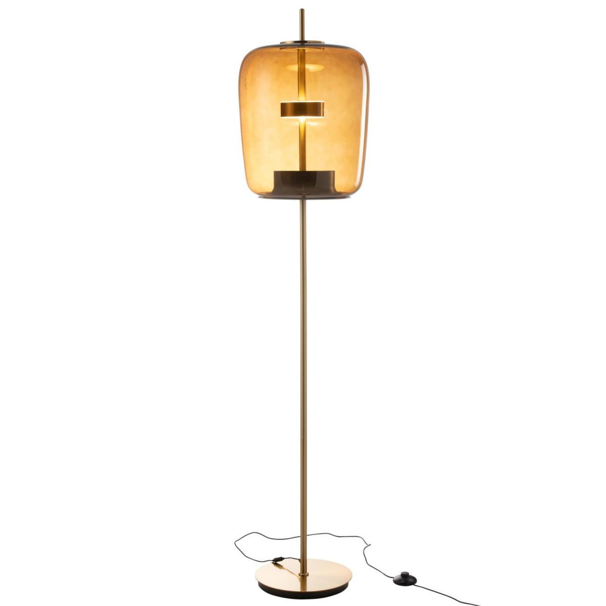 Voir la diapositive 4 : J-LINE Lampadaire en verre à led  omar  168cm marron