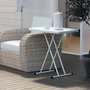 Voir la diapositive 2 : OUTSUNNY Table d'appoint pliable de jardin hauteur réglable 6 niveaux HDPE métal blanc
