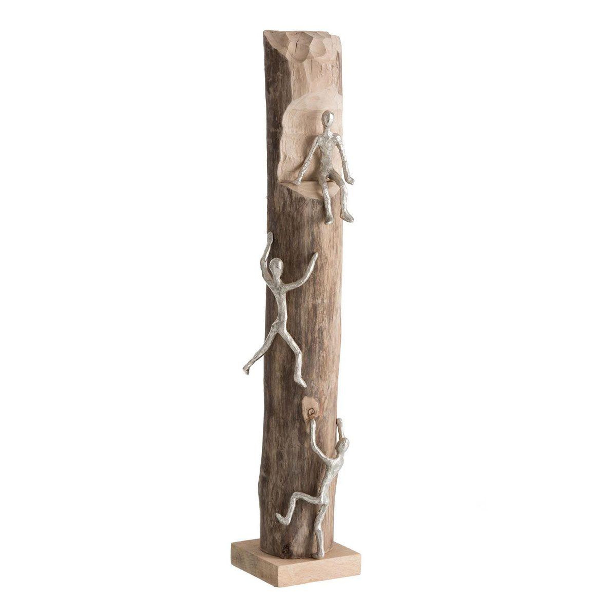 J-LINE Statue déco  3 grimpeurs  75cm naturel