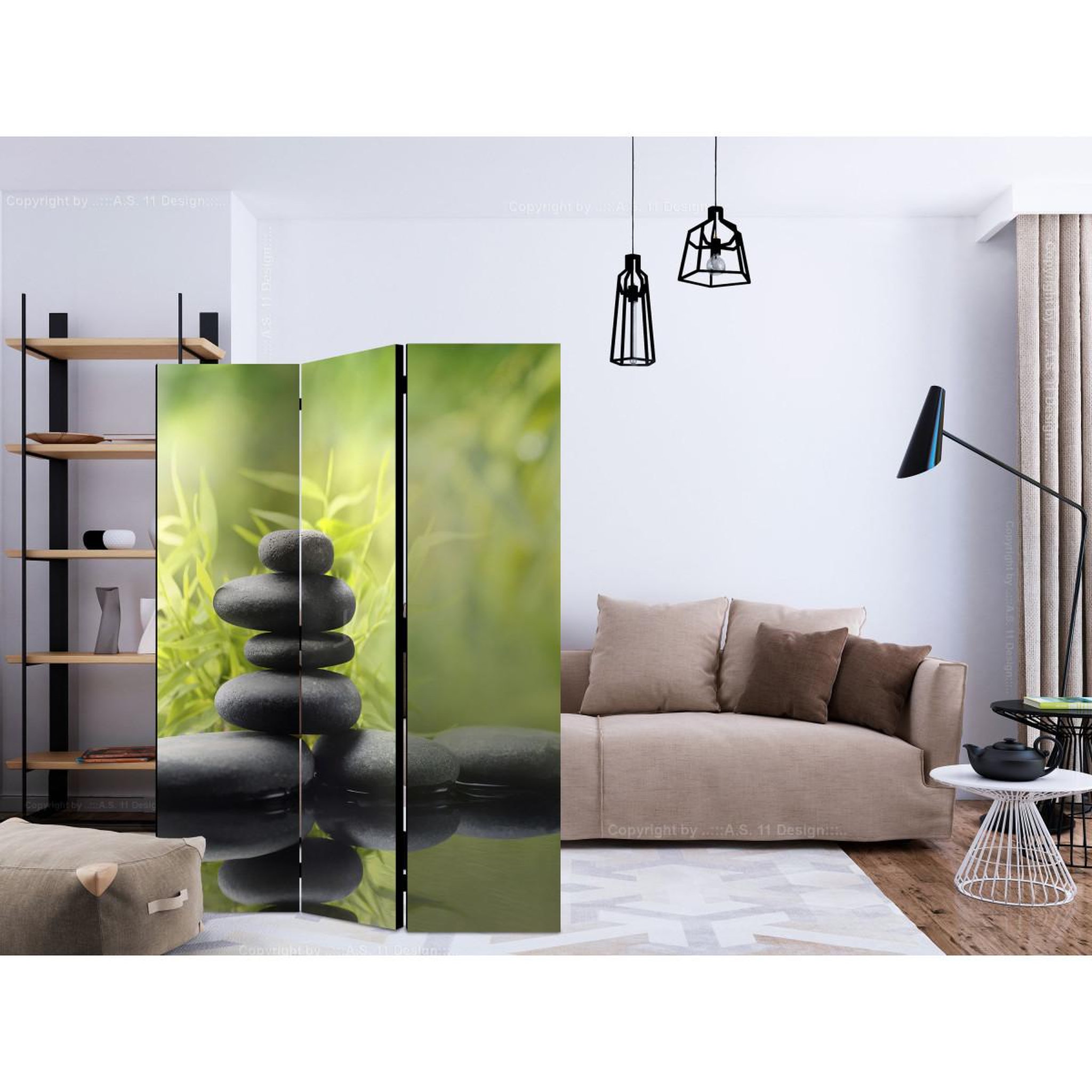 Voir la diapositive 2 : Paris Prix Paravent 3 volets  serenity of nature  135x172cm