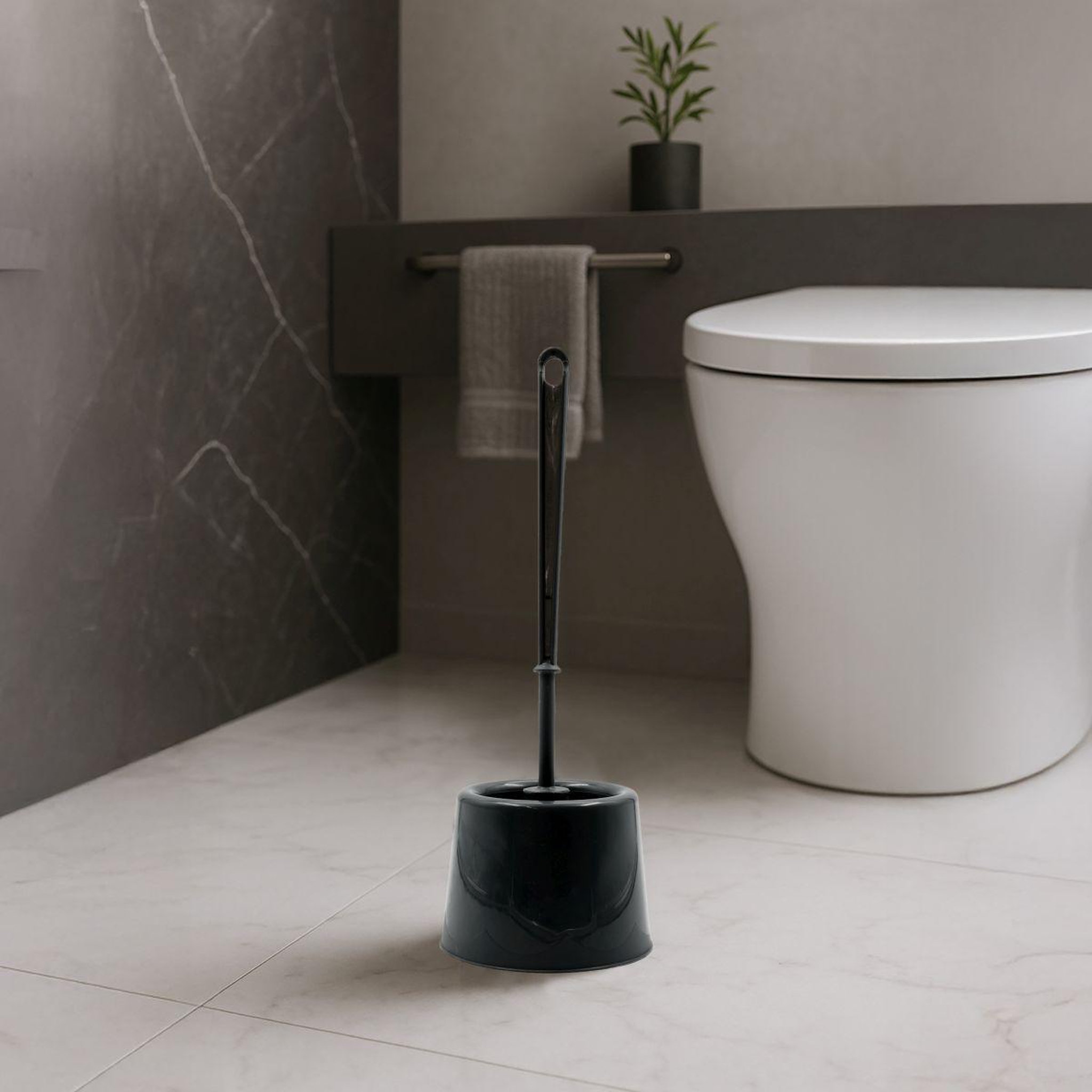 Voir la diapositive 4 : Douceur d'Intérieur Brosse wc uni  tivoli  38cm noir