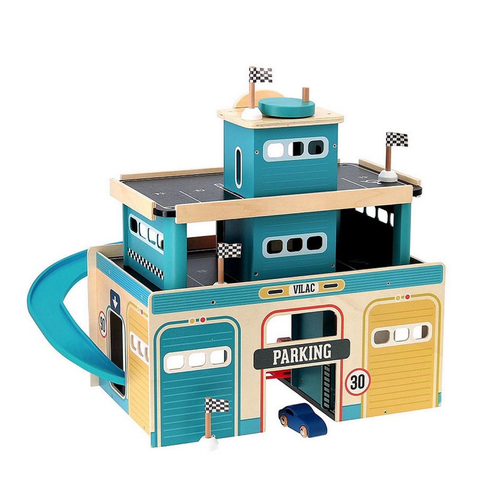 Voir la diapositive 3 : Vilac Garage en bois vintage, ity