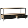 Voir la diapositive 5 : ID MARKET Meuble TV 113 cm 2 tiroirs noirs BOSTON design industriel