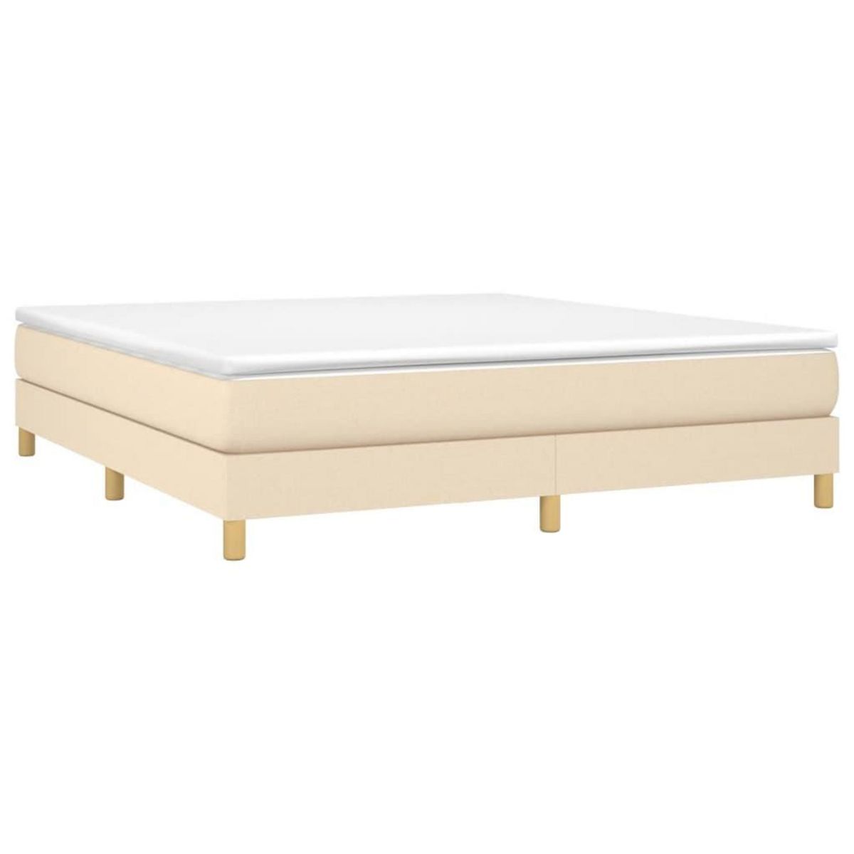 VIDAXL Sommier a lattes de lit avec matelas Creme 180x200 cm Tissu