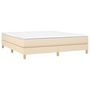 Voir la diapositive 3 : VIDAXL Sommier a lattes de lit avec matelas Creme 180x200 cm Tissu