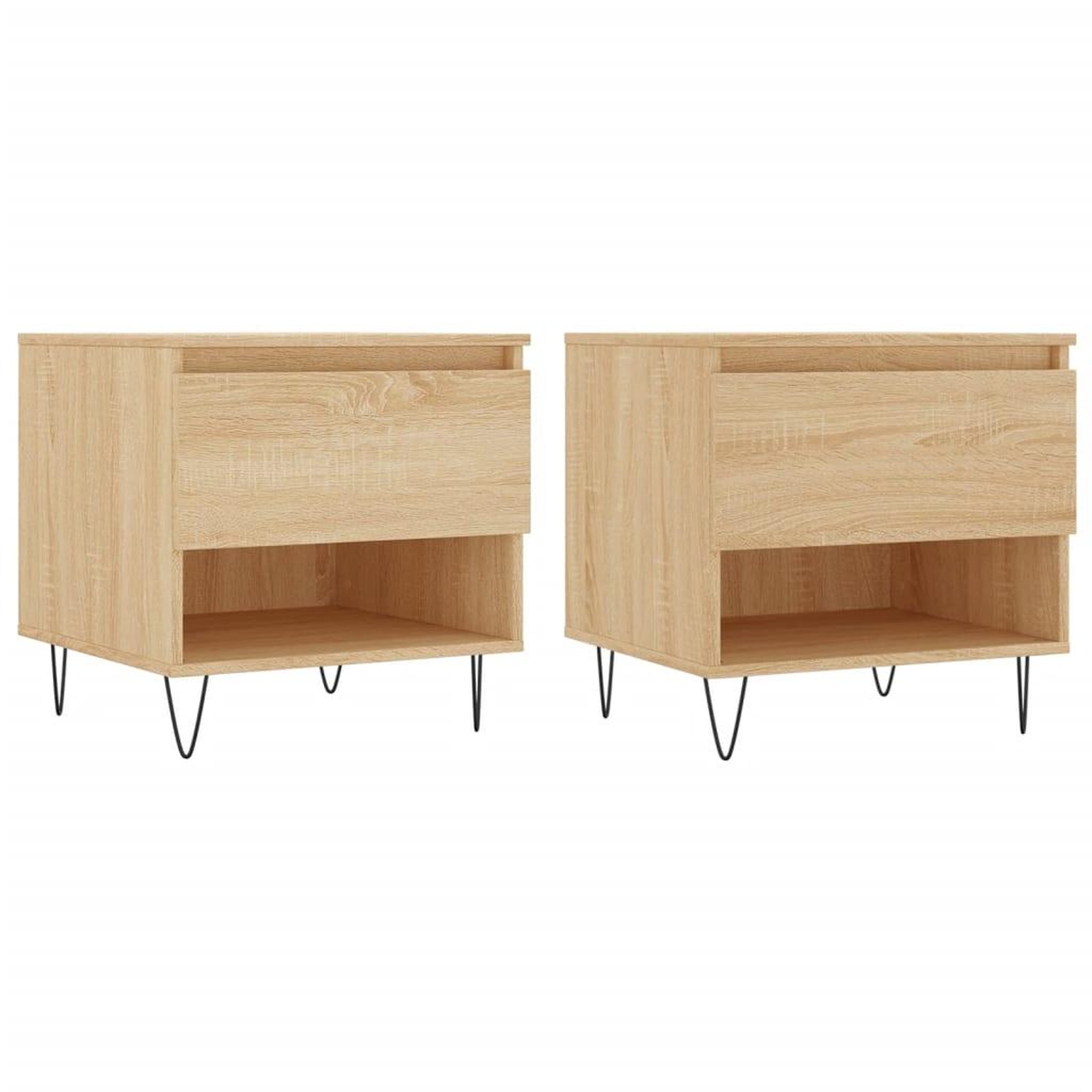 Voir la diapositive 2 : VIDAXL Tables basses 2 pcs chene sonoma 50x46x50 cm bois d'ingenierie