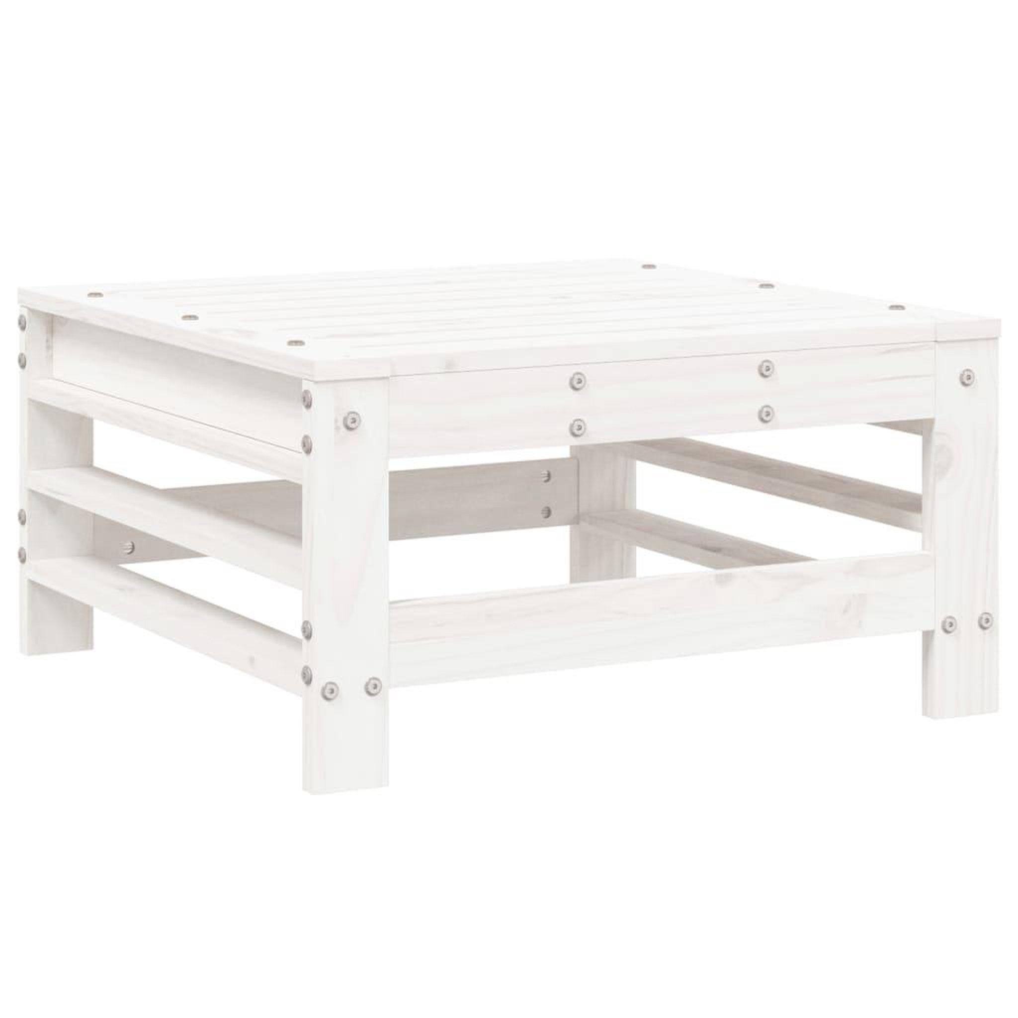 Voir la diapositive 5 : VIDAXL Salon de jardin 6 pcs Blanc Bois de pin massif