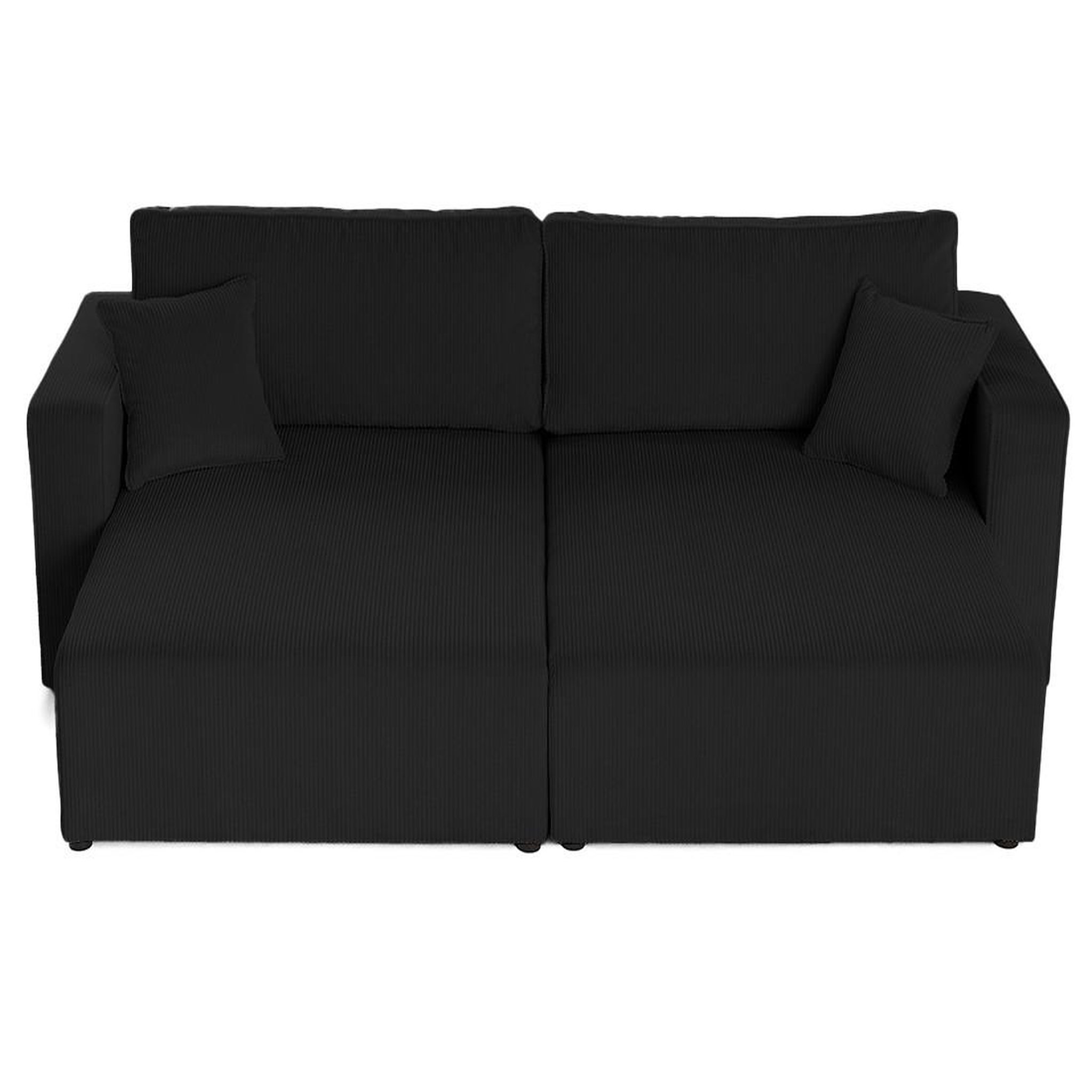 Voir la diapositive 3 : BEST MOBILIER Topaze - canapé droit 4 places avec double méridienne - assise profonde - en velours côtelé