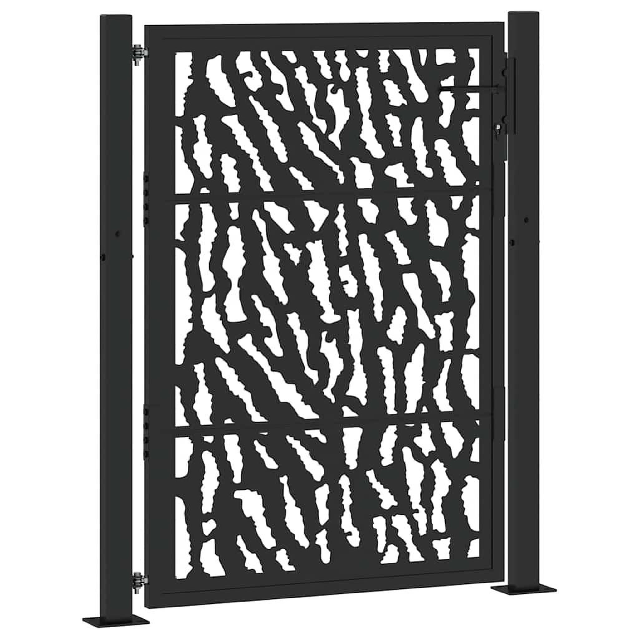 Voir la diapositive 2 : VIDAXL Portail de jardin noir 105x130 cm acier conception de traces