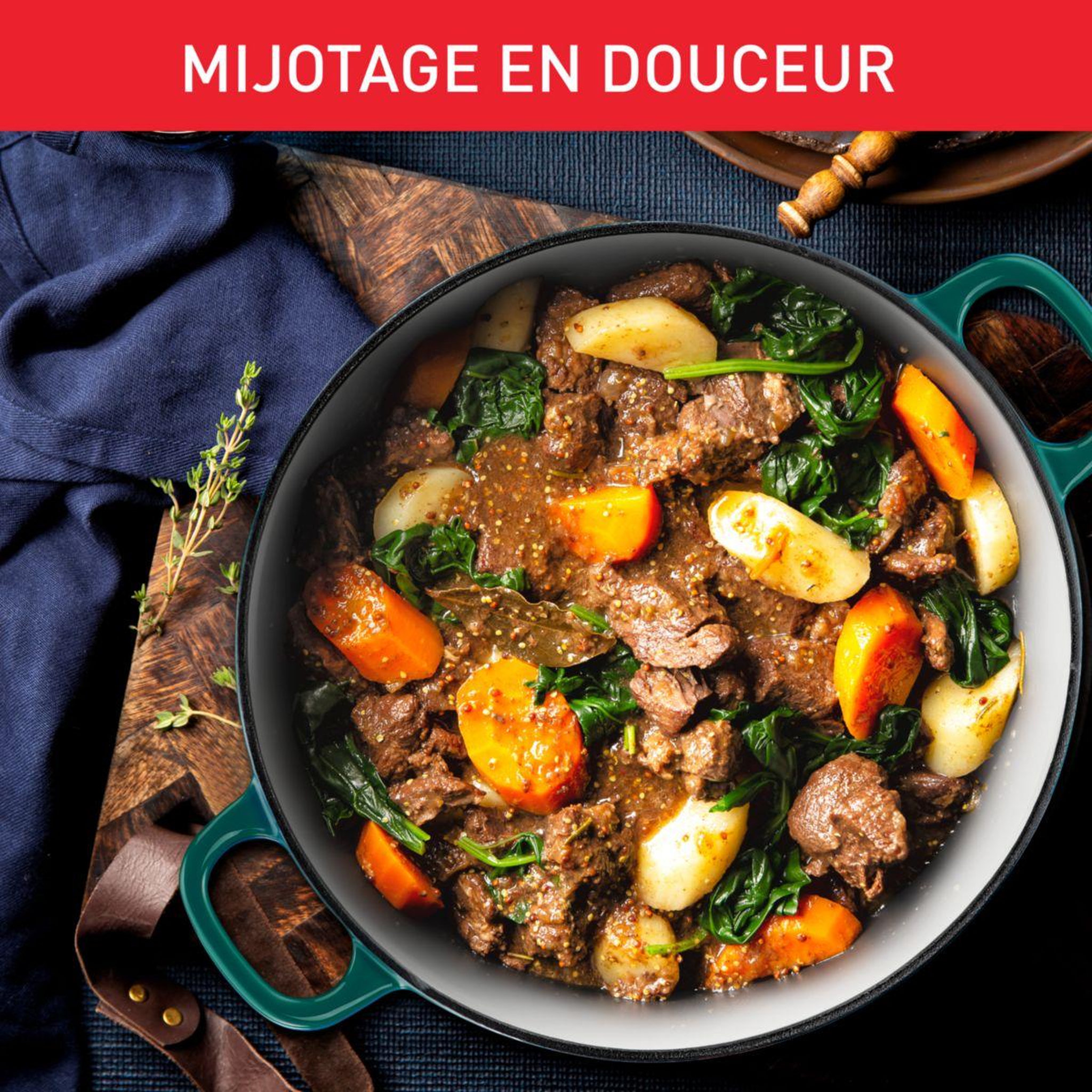 Voir la diapositive 5 : TEFAL Cocotte ELEGANCE 24cm Vert Forest