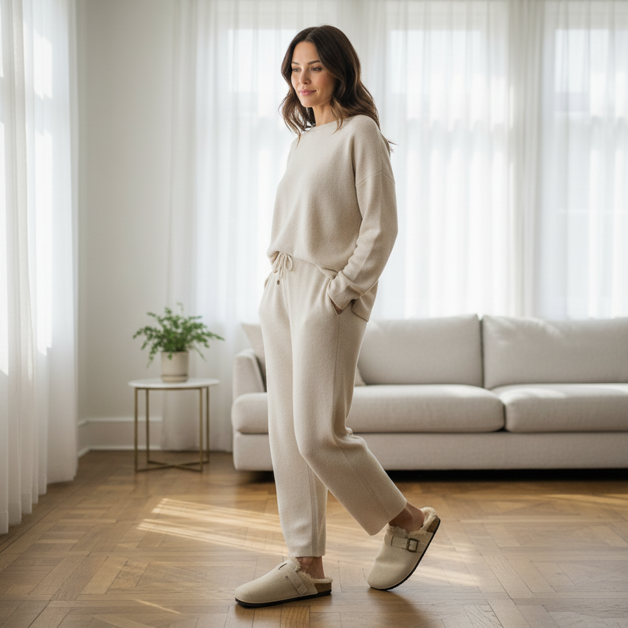 Voir la diapositive 5 : OZABI Ozabi sabots mules femme fourrées suédine boucle ajustable