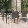 Voir la diapositive 1 : VIDAXL Ensemble a manger de jardin coussins 5 pcs noir et gris