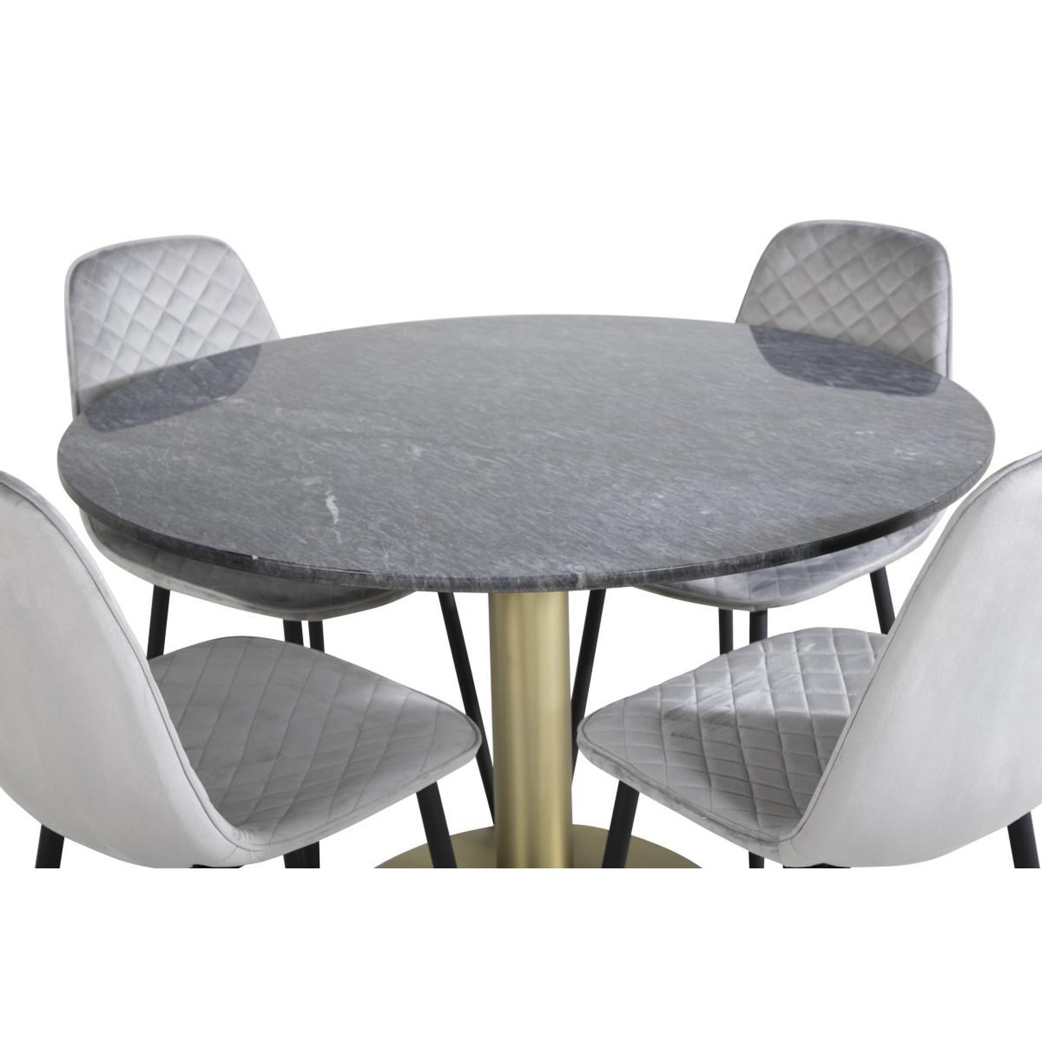 Voir la diapositive 3 : Paris Prix Ensemble table à manger & 4 chaises design  estelle ii & polar i  106cm gris foncé & gris