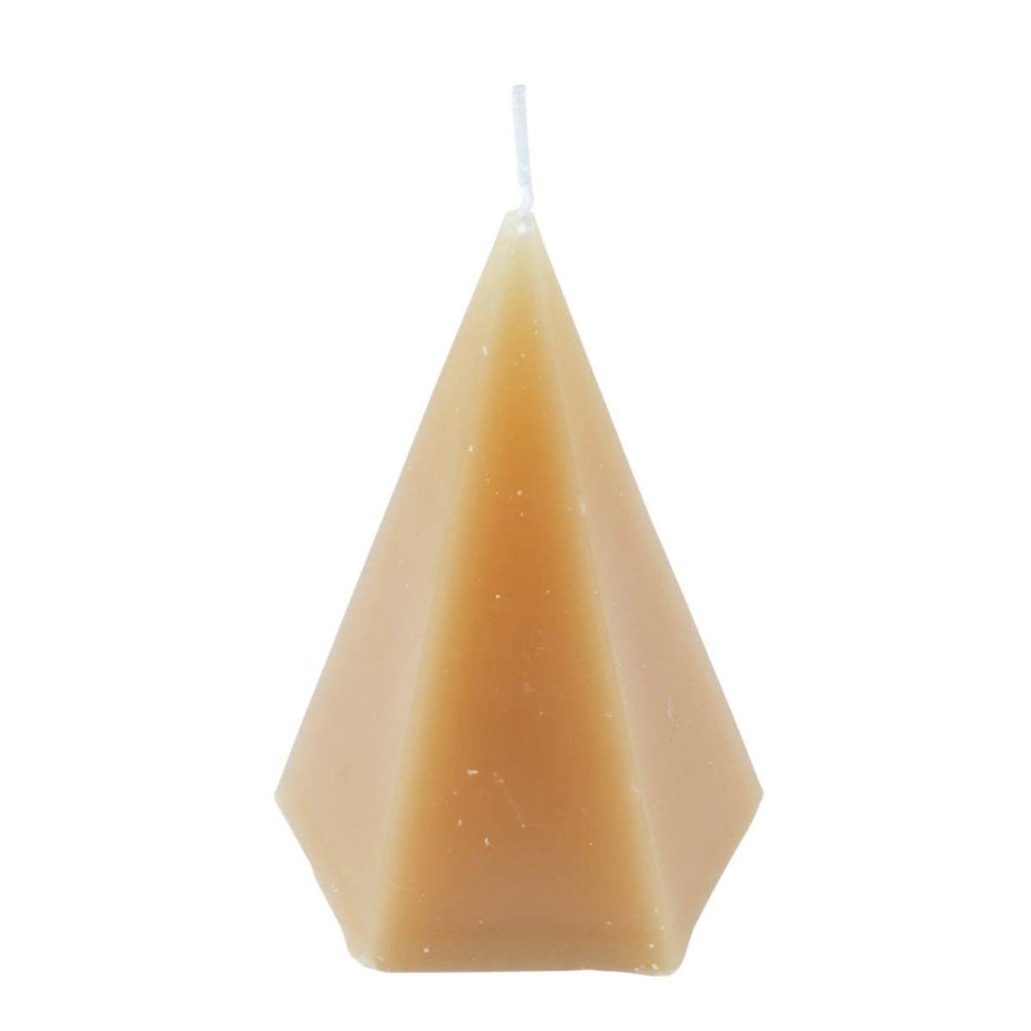 HOMEA Bougie déco pyramide  arty  12cm semoule