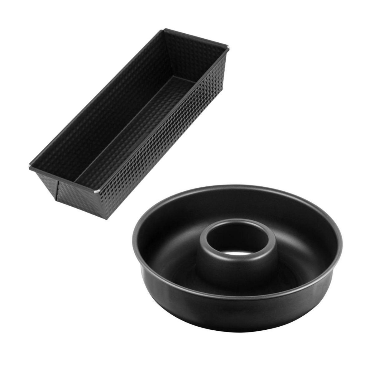 ZENKER Set de moule à cakes 30,5 x 11,5 cm et moule à savarins 28 cm Zenker Black Metallic