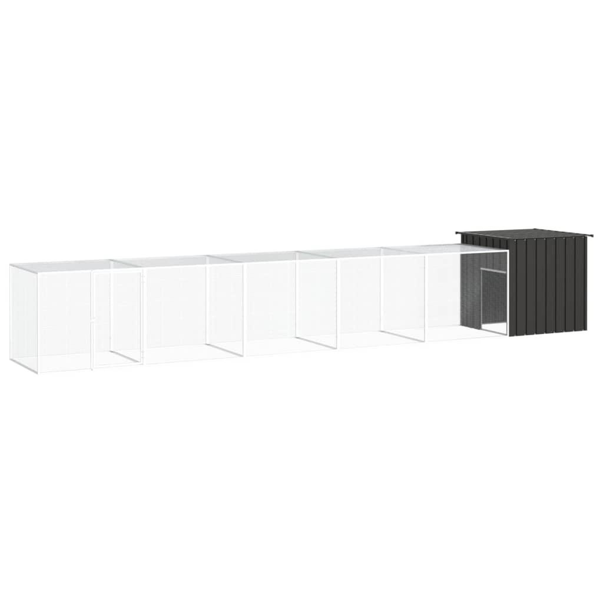 VIDAXL Poulailler Anthracite 600x91x100 cm Acier galvanise