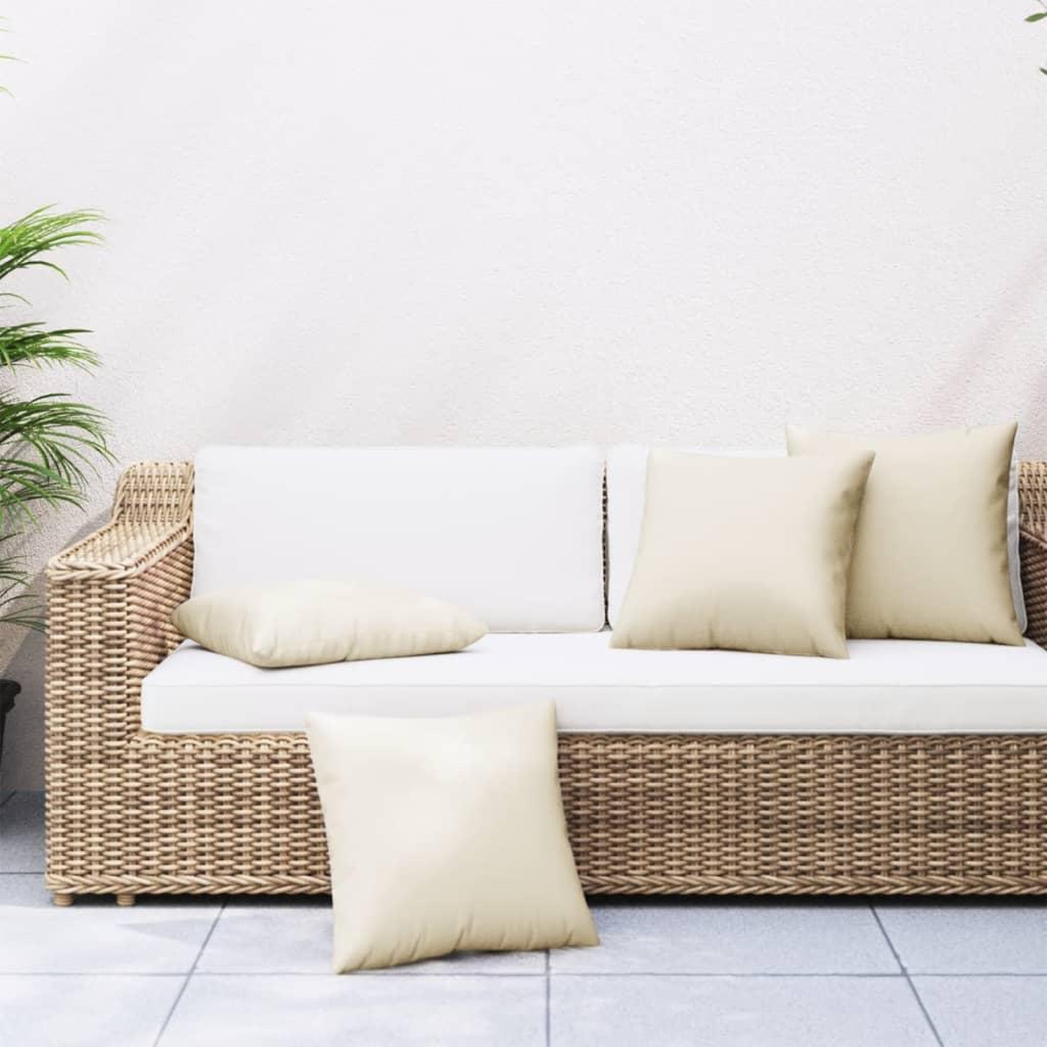 VIDAXL Coussins de canape lot de 4 creme 40x40 cm tissu