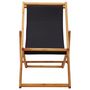 Voir la diapositive 2 : VIDAXL Chaise pliable de plage bois d'eucalyptus et tissu noir