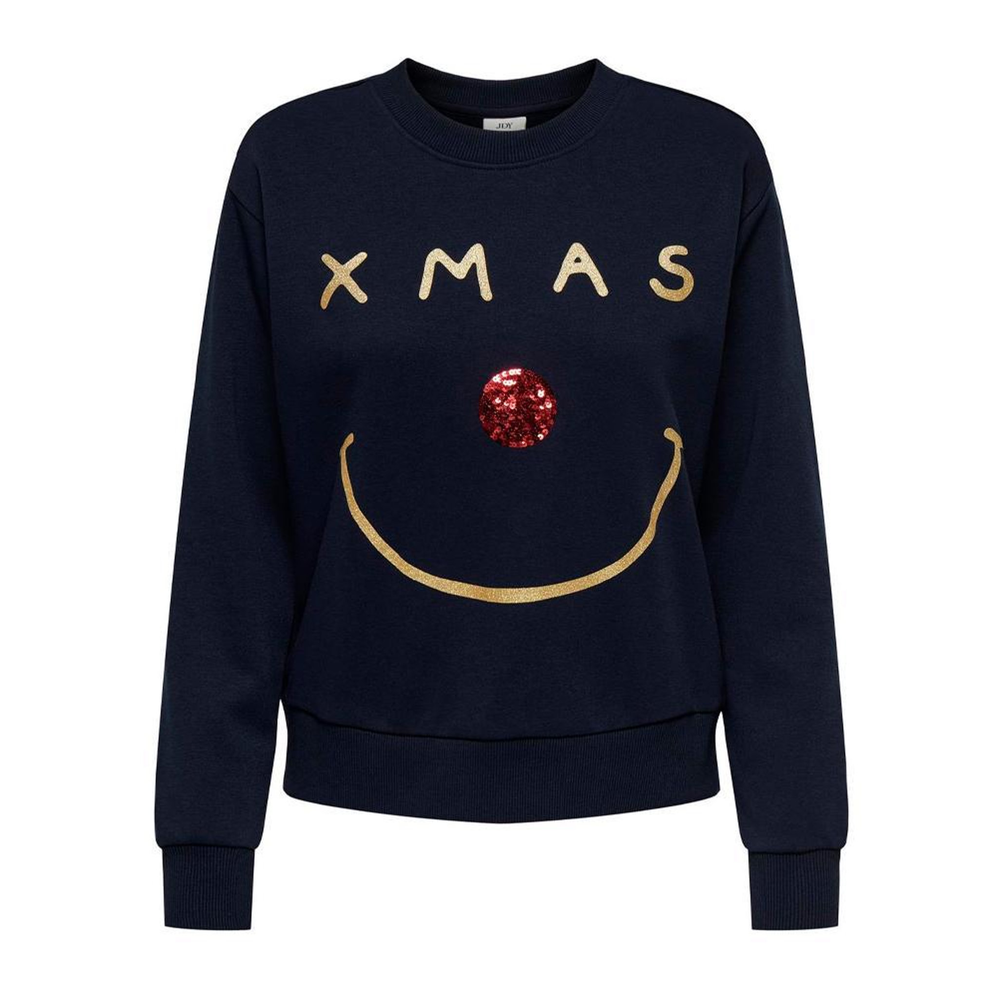 JACQUELINE DE YONG Pull de Noël Marine/Rouge Femme JDY Paris. Coloris disponibles : Bleu
