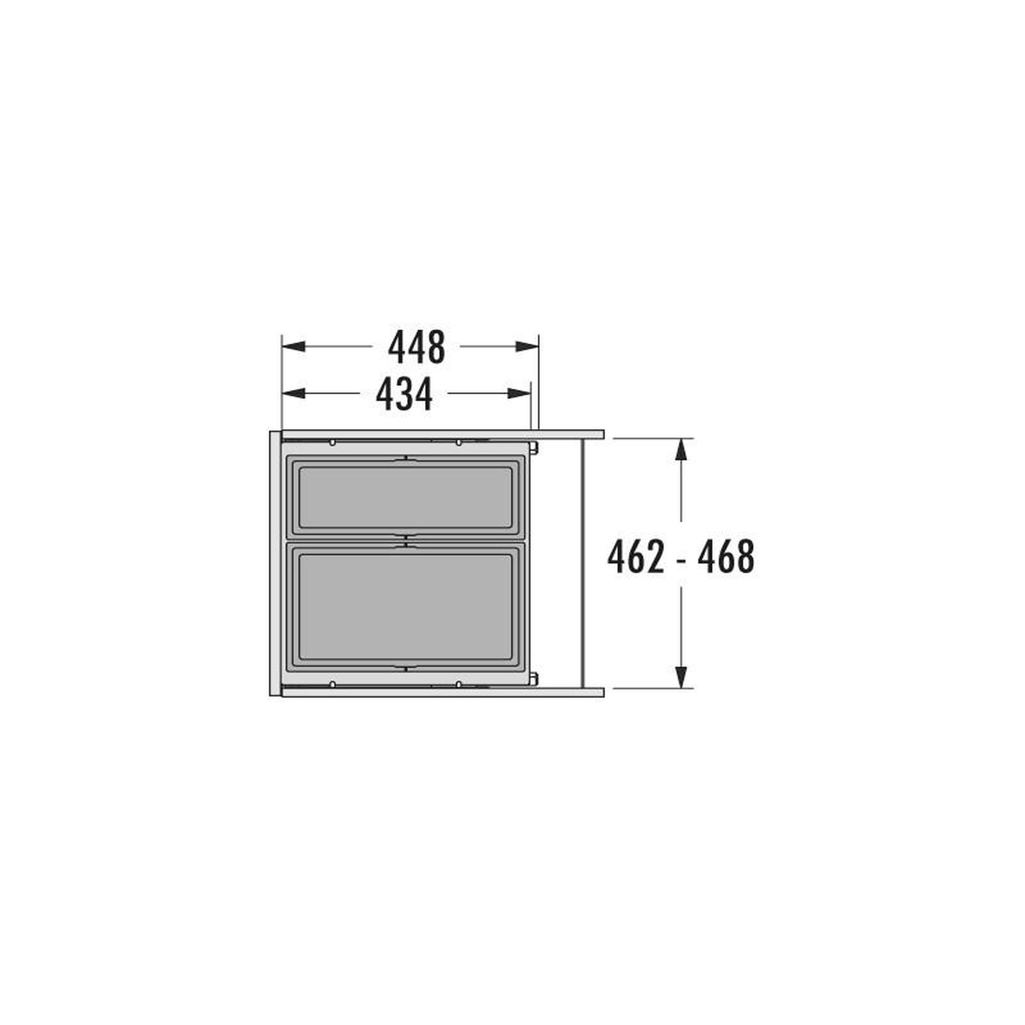 Voir la diapositive 5 : HAILO Poubelle de cuisine tri sélectif 2 bacs encastrable 45l (28+17) hailo cargo