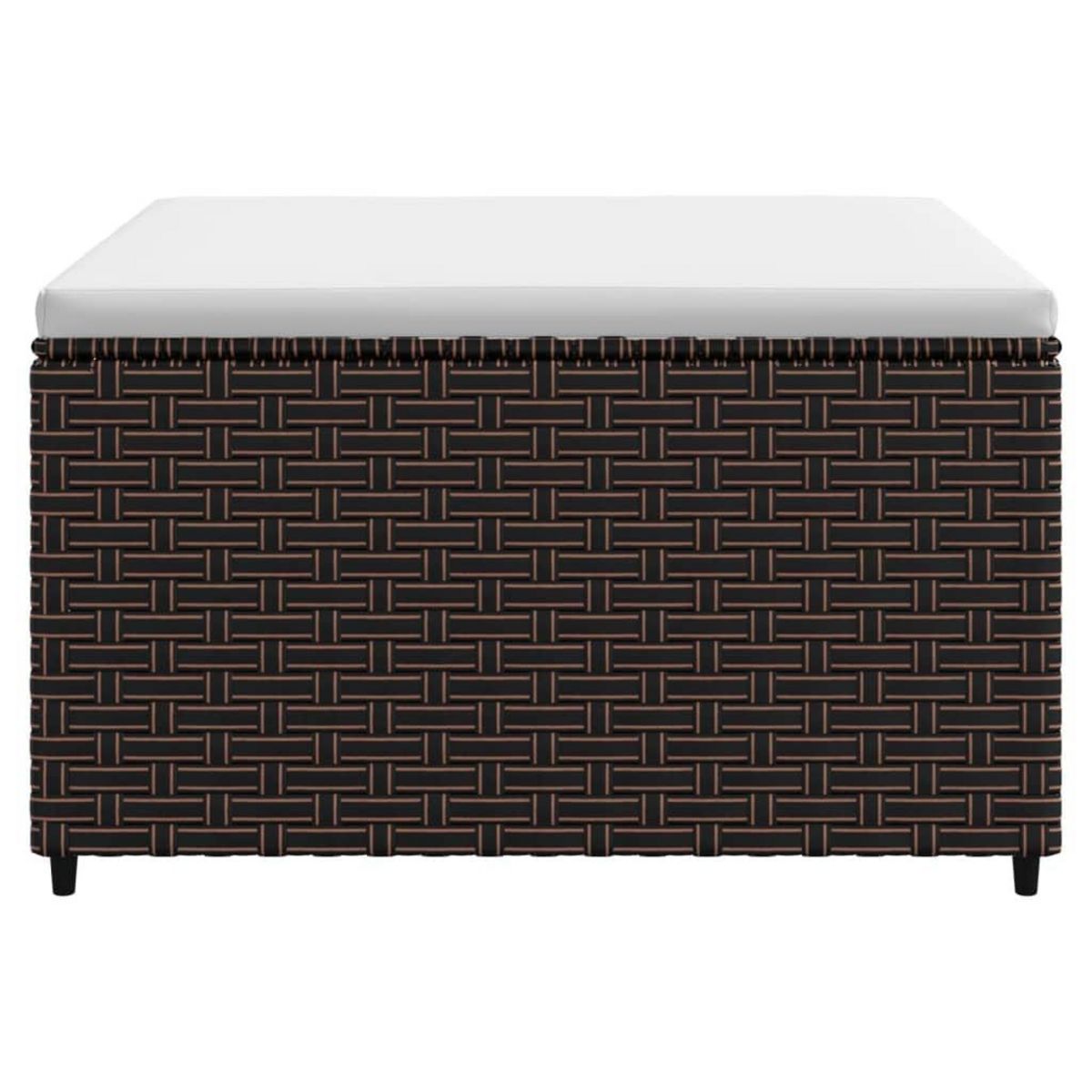 VIDAXL Repose-pied de jardin avec coussin marron resine tressee