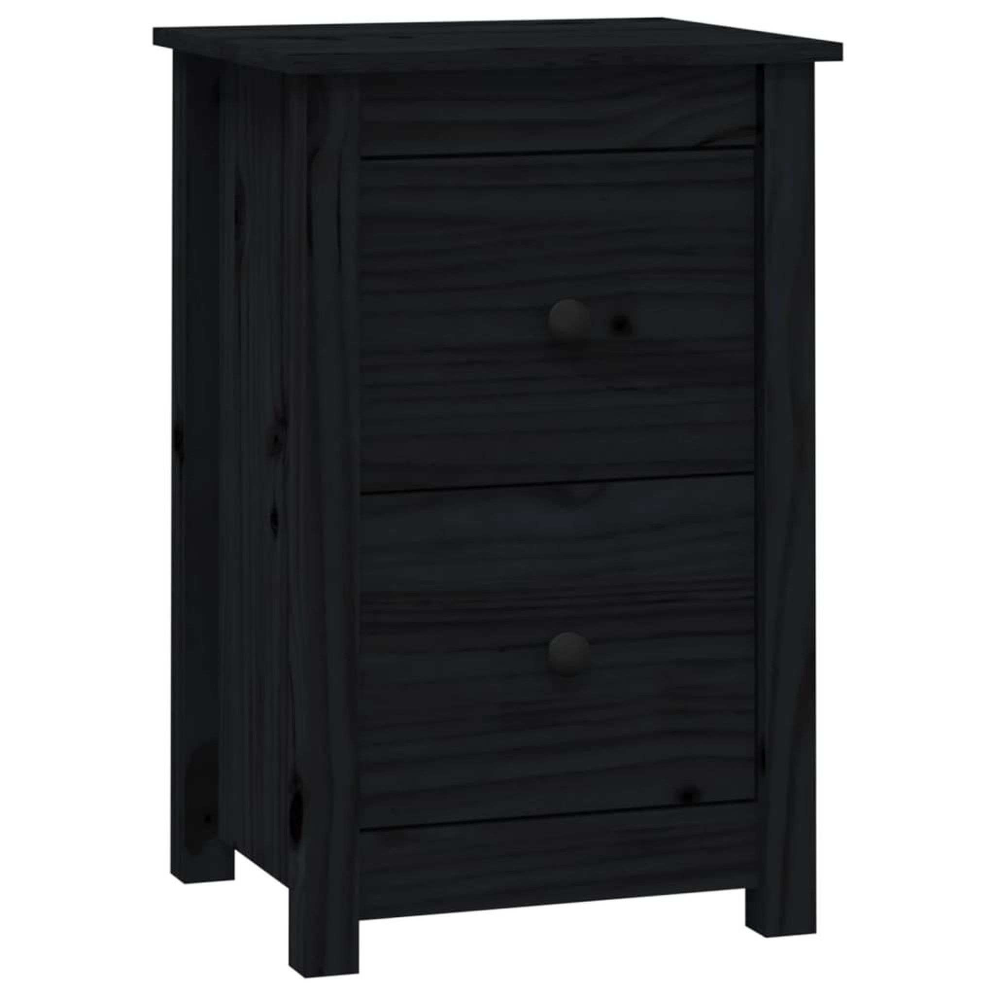 Voir la diapositive 2 : VIDAXL Table de chevet Noir 40x35x61,5 cm Bois de pin massif