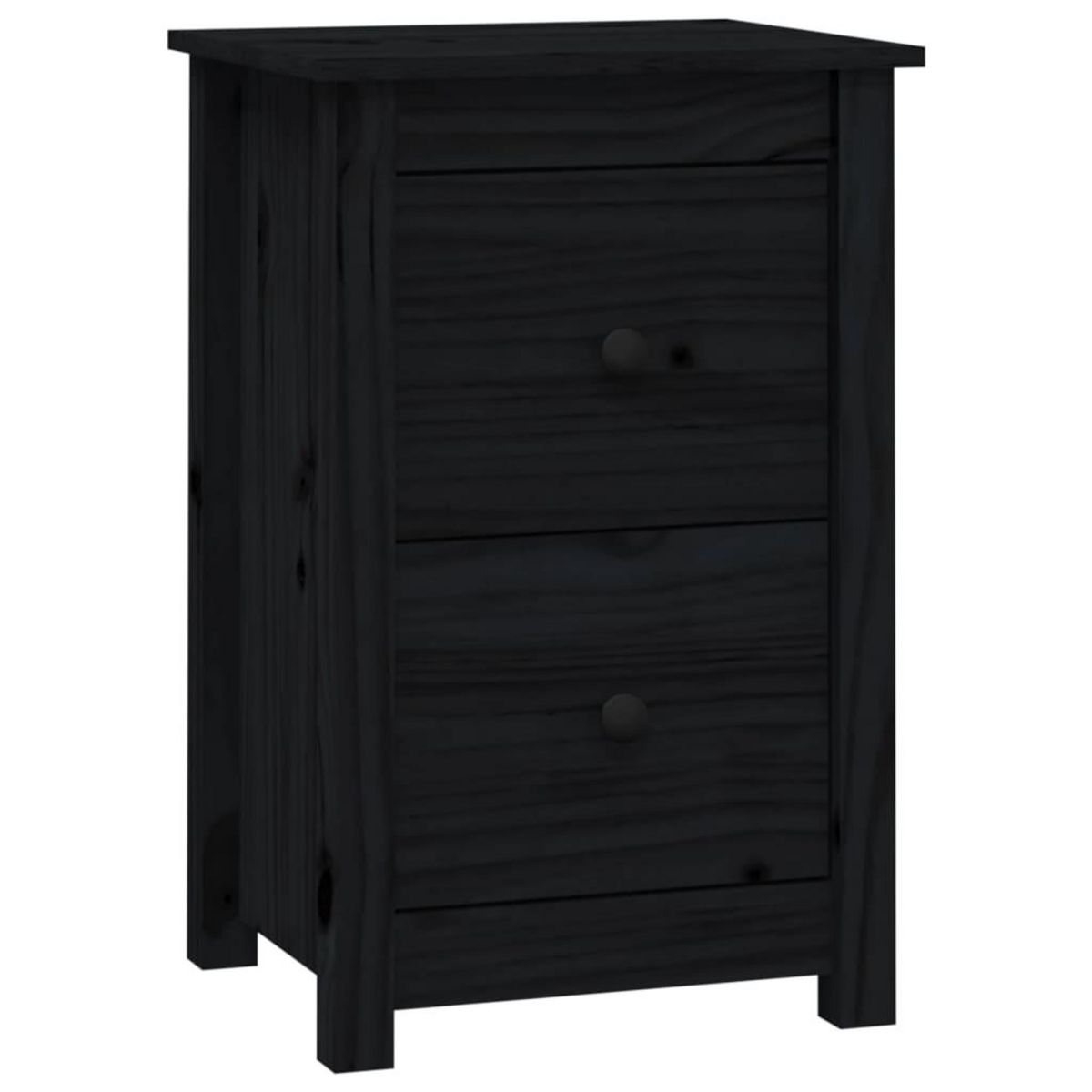 VIDAXL Table de chevet Noir 40x35x61,5 cm Bois de pin massif