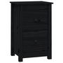Voir la diapositive 2 : VIDAXL Table de chevet Noir 40x35x61,5 cm Bois de pin massif